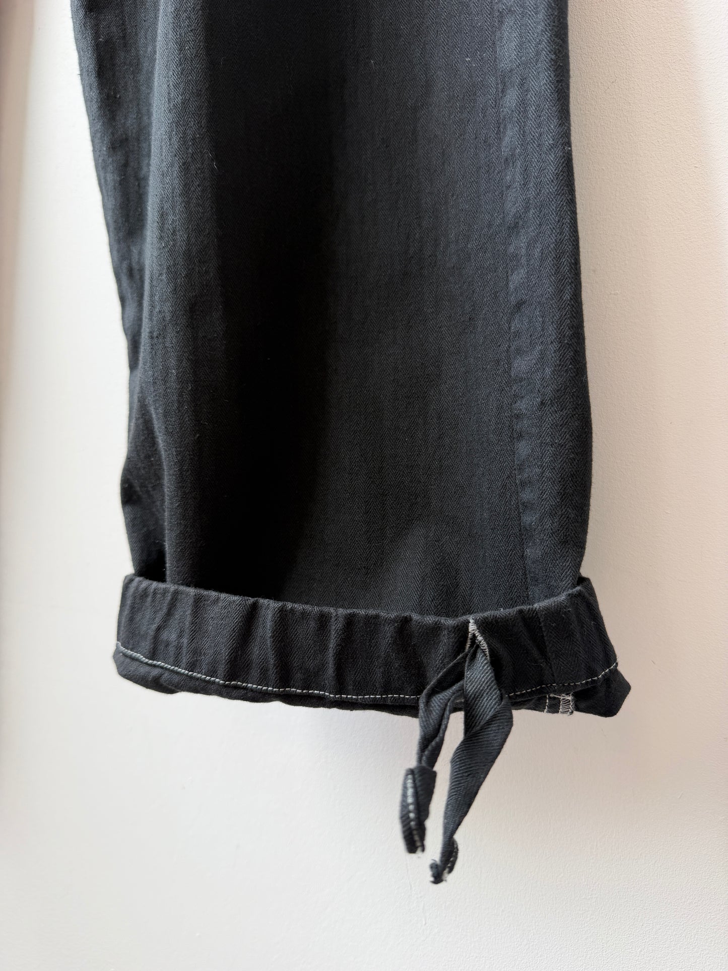 Vintage 80s Black Herringbone Czech Workwear Pants