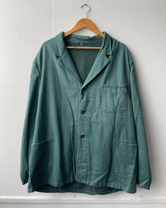 Vintage Lightweight Moleskin Chore Jacket Green