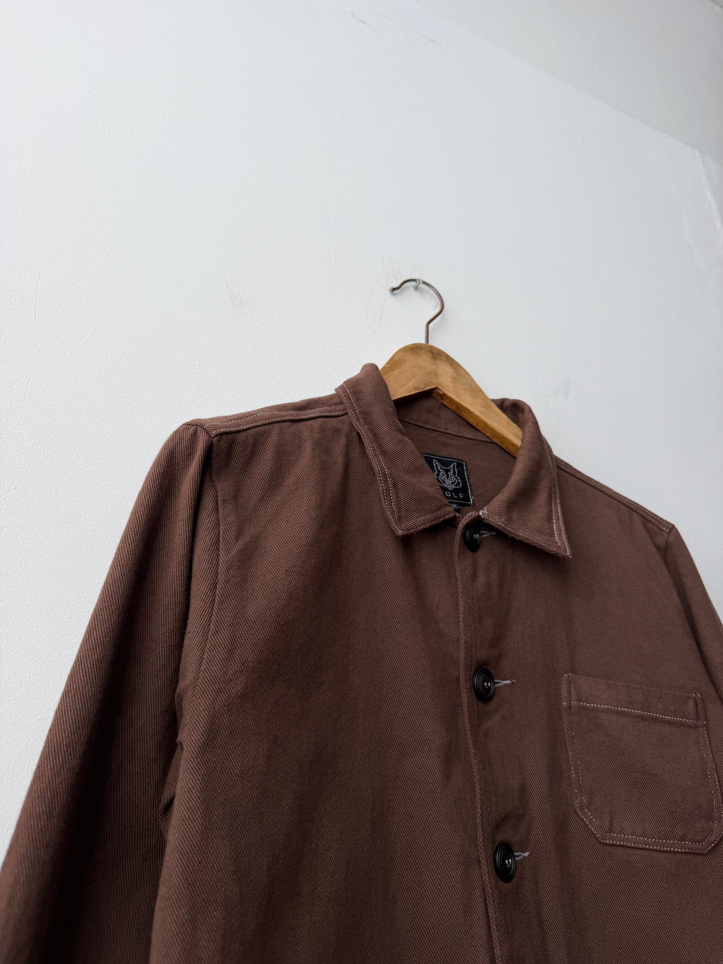 Brown French Chore Jacket 60s Style Cotton Twill Reworked
