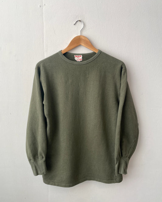 Vintage 70s French Sweatshirt Army Grey