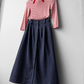 1950s Button Down A-line Utility Skirt Navy Blue