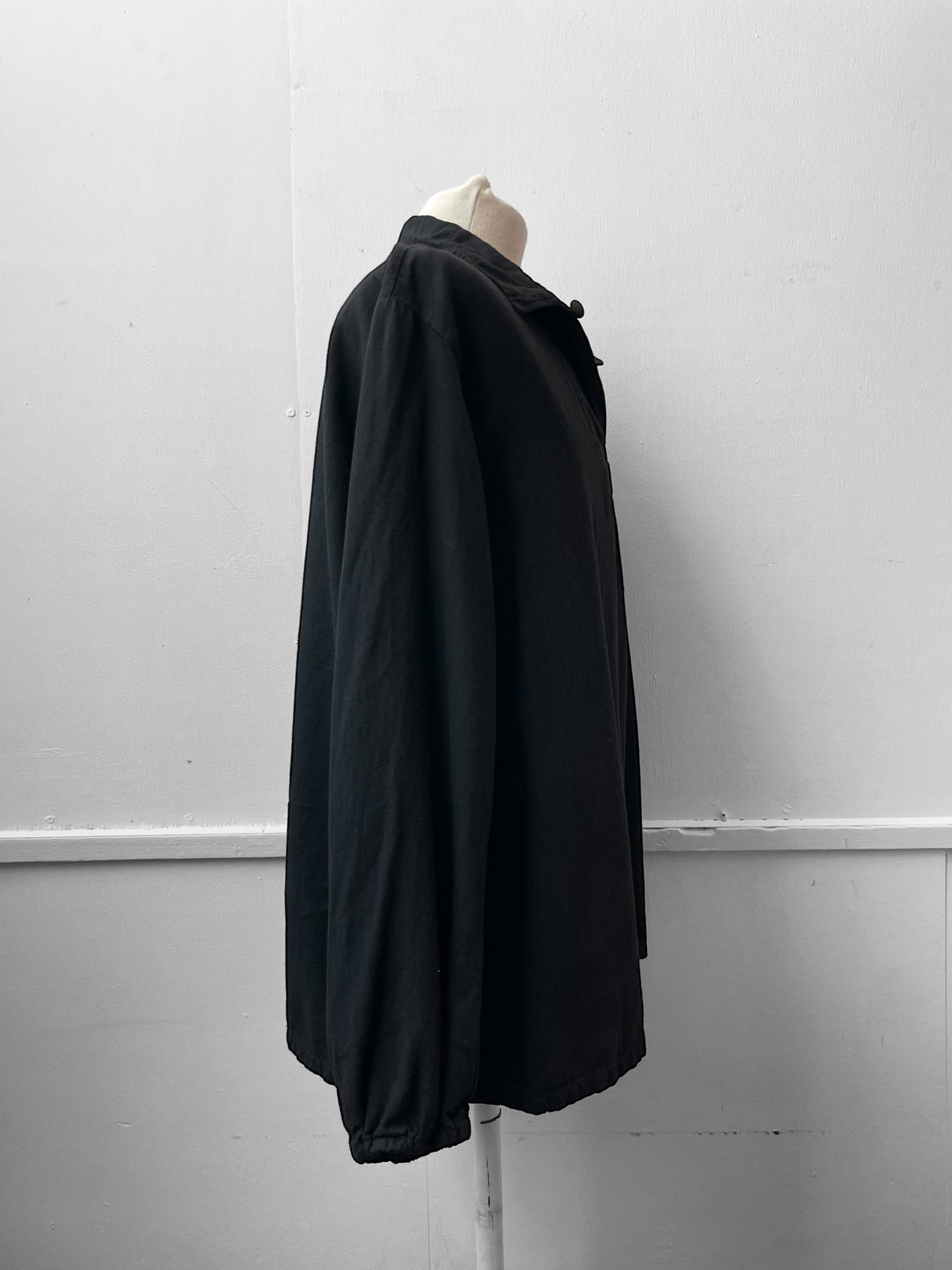 Vintage Cotton Herringbone Smock Black