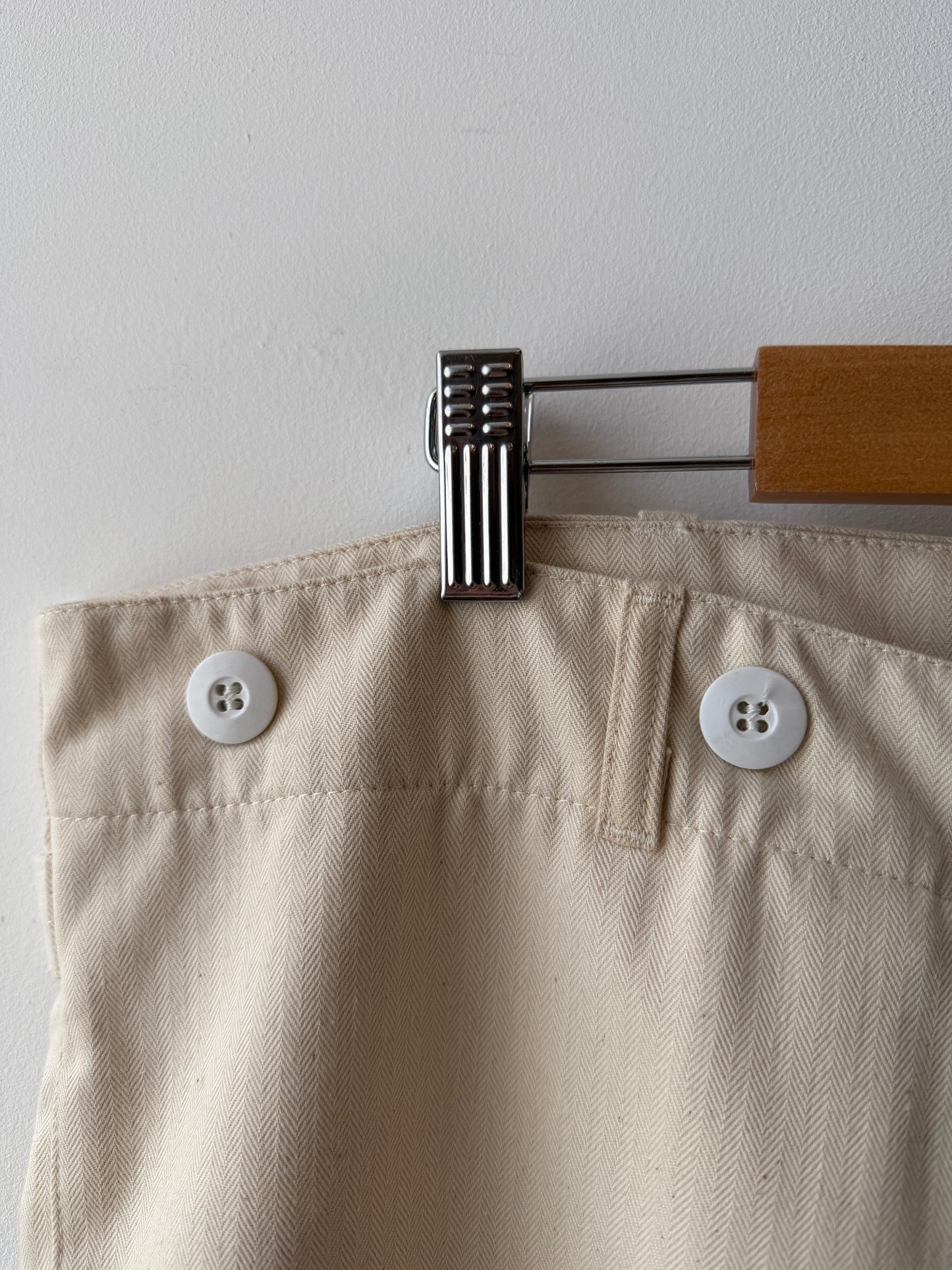 Vintage 80s Cream Herringbone German Workwear Pants