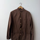 Vintage Brown Herringbone Chore Jacket Nehru Mandarin Collar