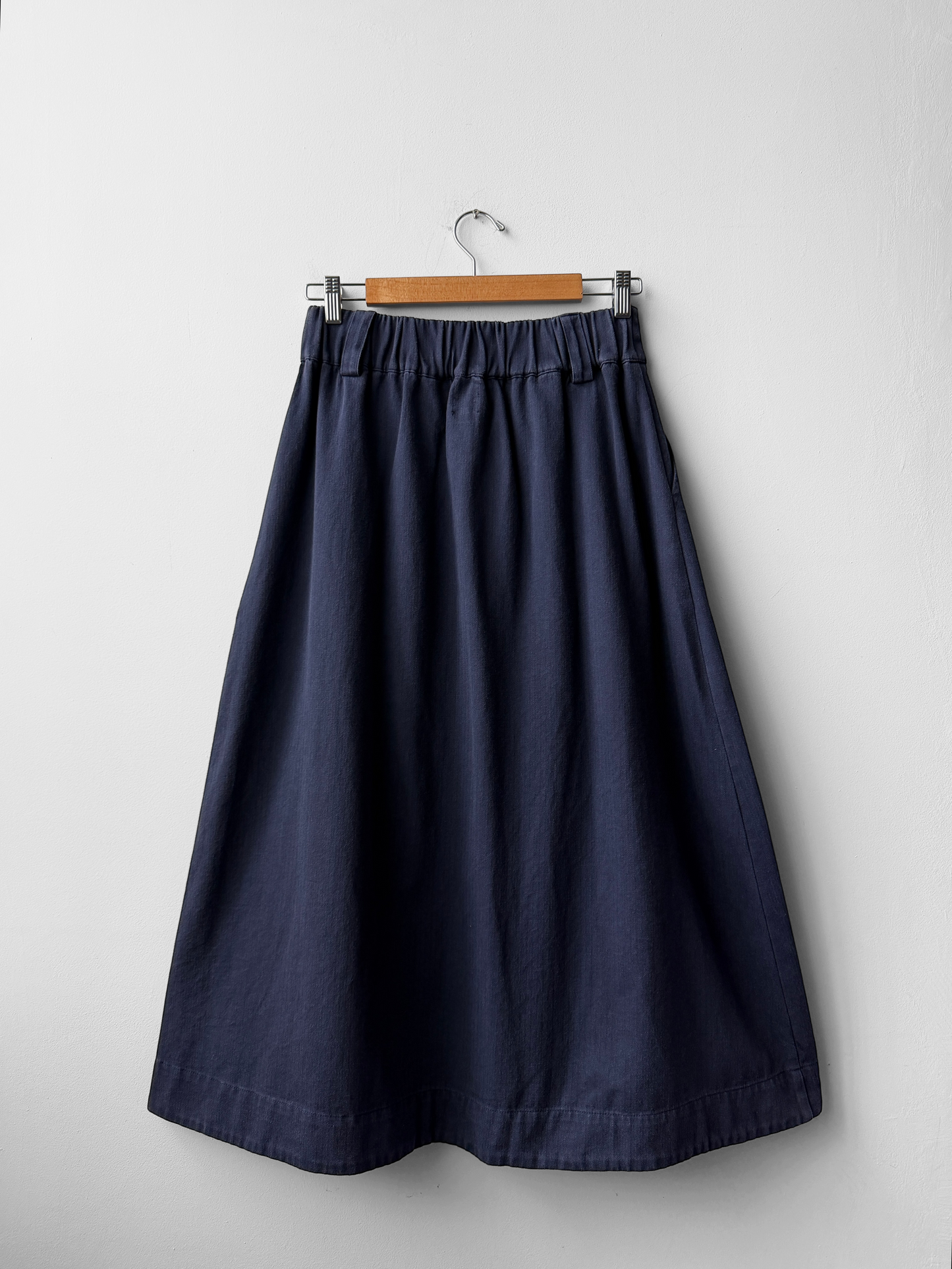 1950s Button Down A-line Utility Skirt Navy Blue