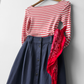1950s Button Down A-line Utility Skirt Navy Blue
