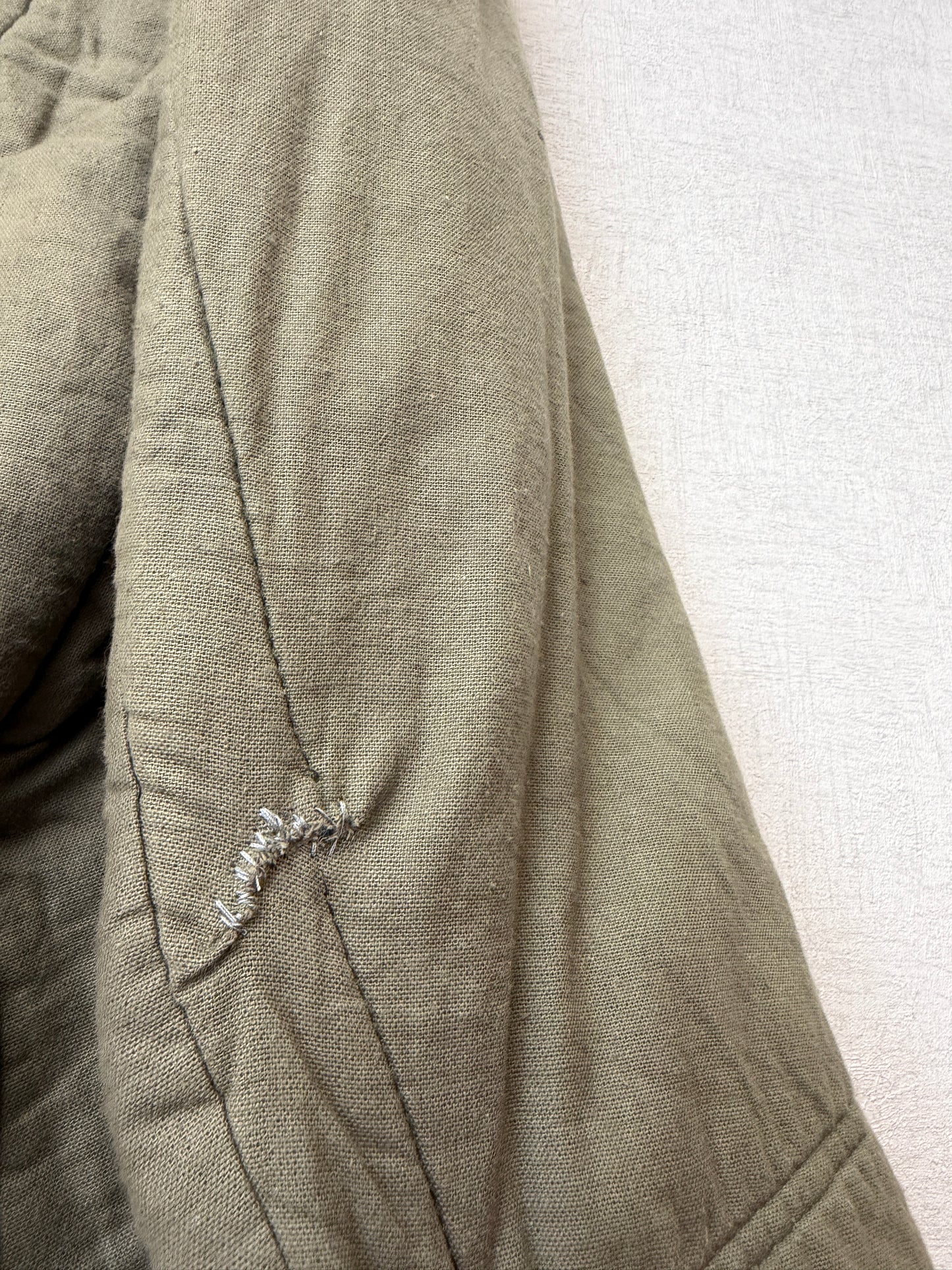 Vintage Cotton 1960s Parka Liner Khaki