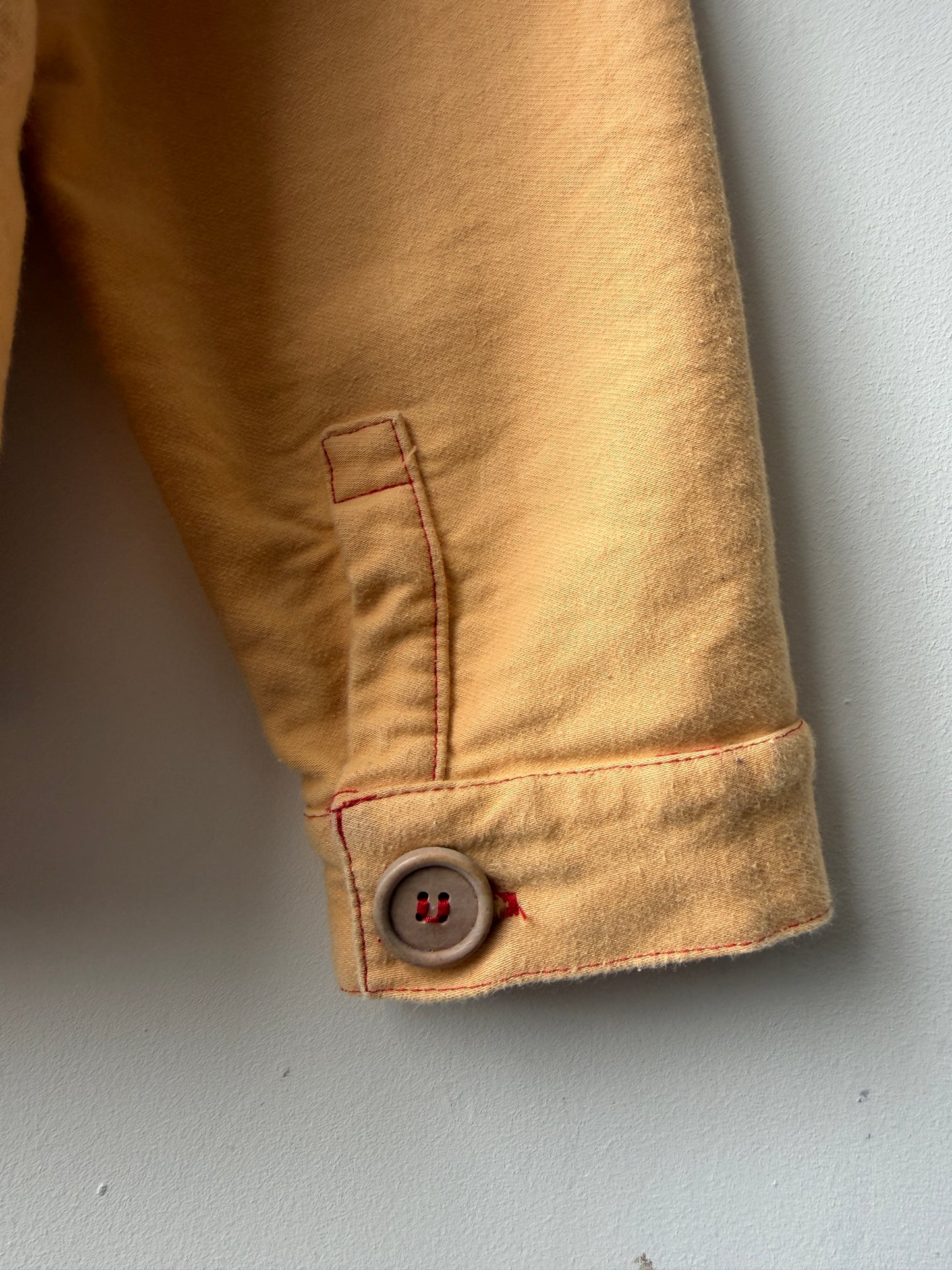 WOLF Moleskin Jacket Reworked Chore Jacket Red Stitch - Medium/Large