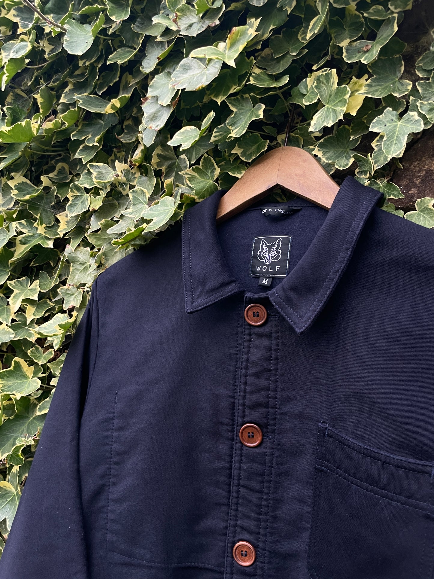 Ink Blue French Moleskin Chore Jacket Made In England