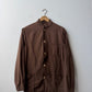 Vintage Brown Herringbone Chore Jacket Nehru Mandarin Collar