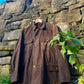 Reworked Vintage Brown Jacket Swedish Rainbow Buttons