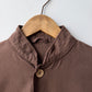 Vintage Brown Herringbone Chore Jacket Nehru Mandarin Collar