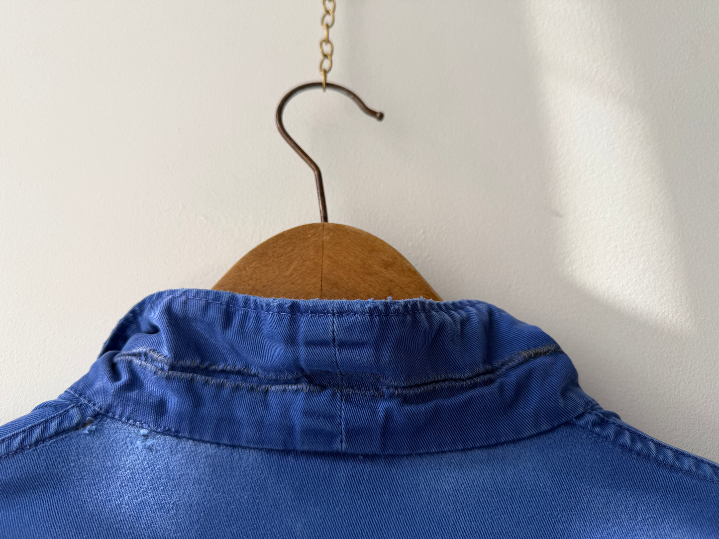 Vintage Repaired Blue Duster Workwear Coat