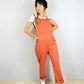Coral Orange Cotton Dungarees Deadstock