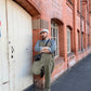 Henley Fisherman Work Shirt Herringbone Striped Navy
