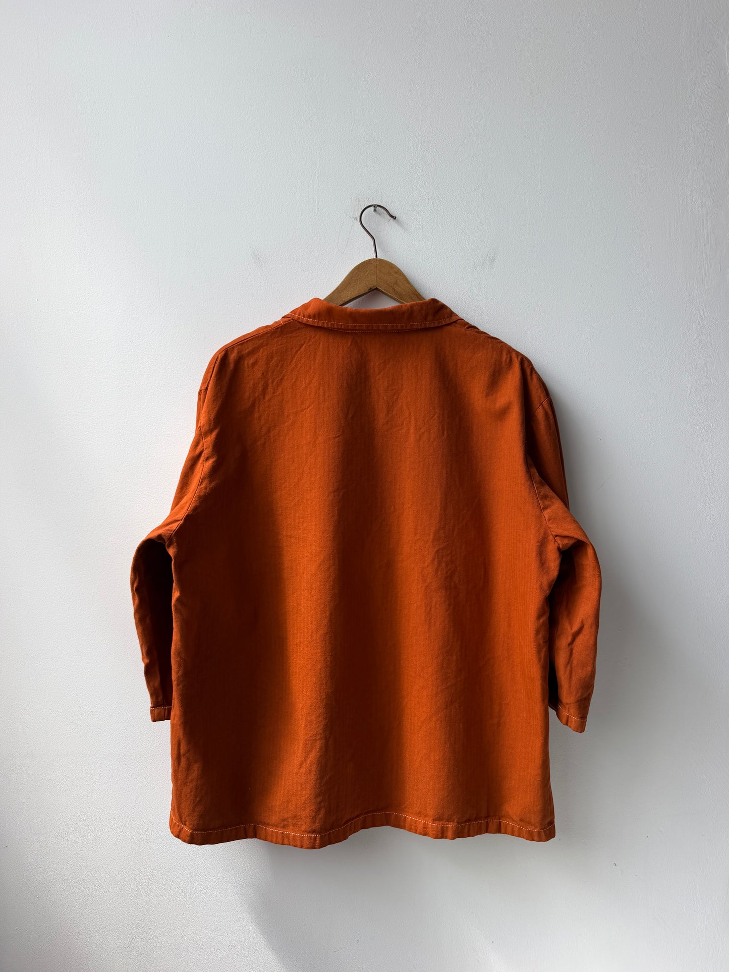 Vintage Artist Smock Pullover Top Burnt Orange 3/4 Sleeve