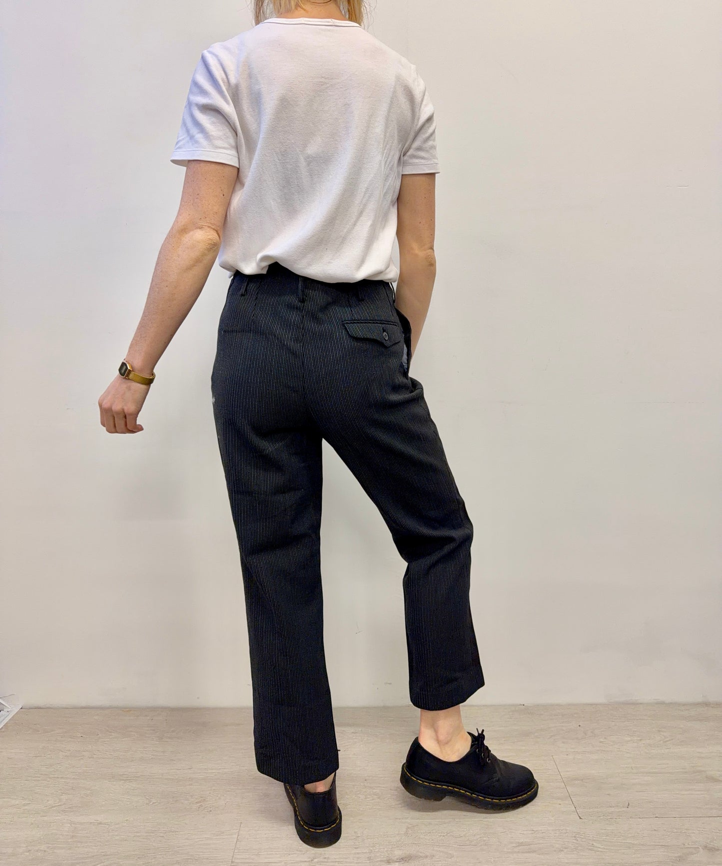 Pantalones de traje de raya diplomática vintage de los años 20