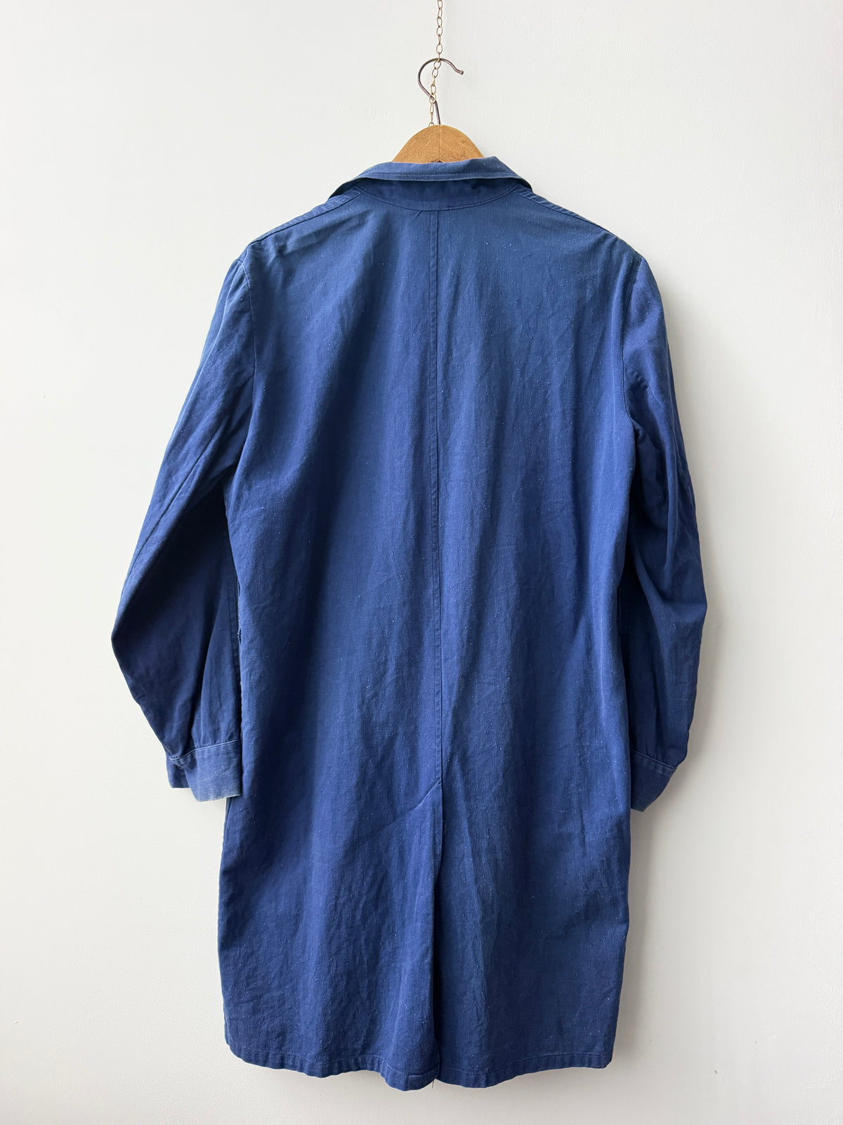 Vintage Faded Blue Duster Workwear Coat - Large
