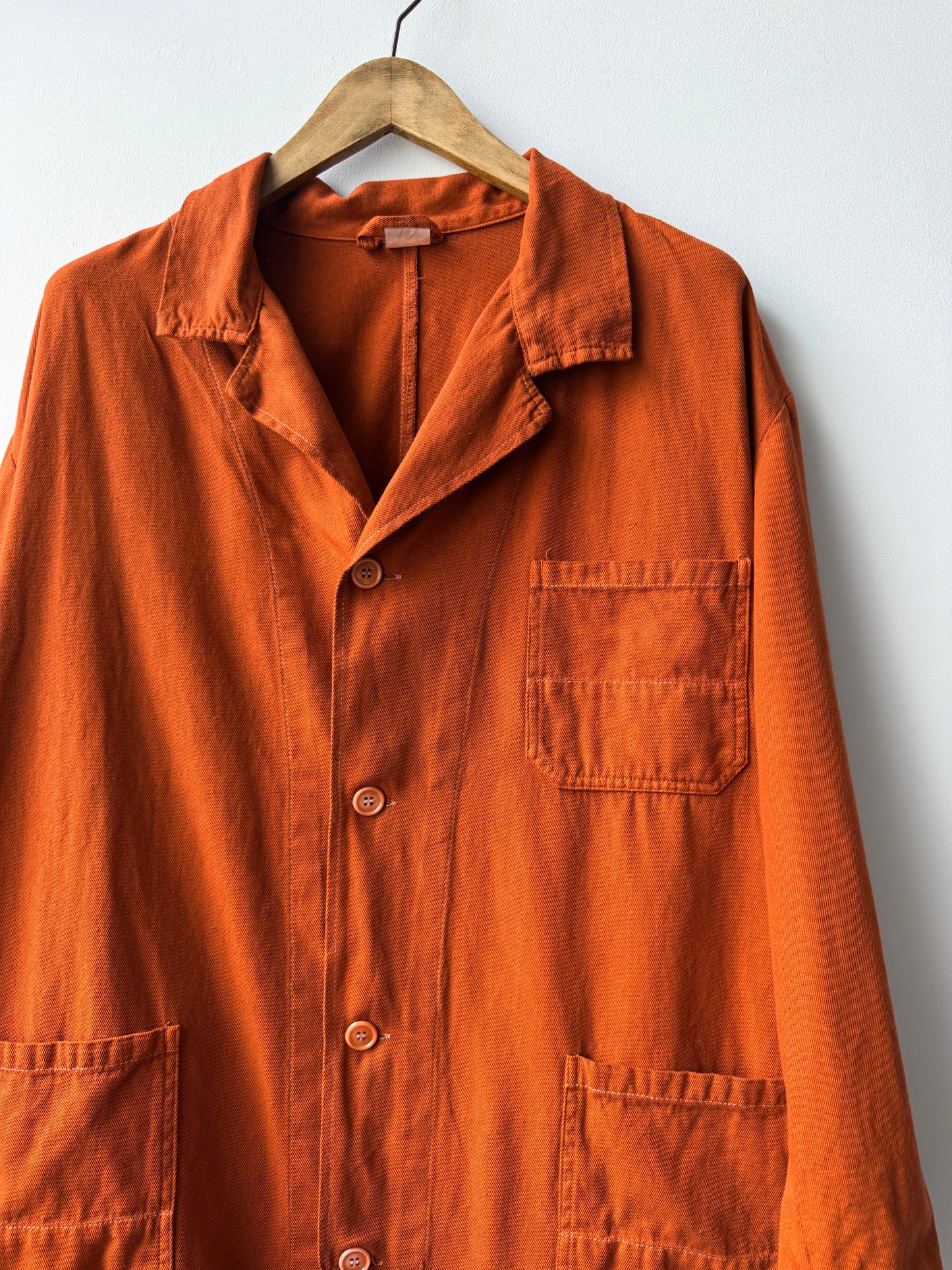 Vintage Duster Shop Coat Workwear Jacket Burnt Orange
