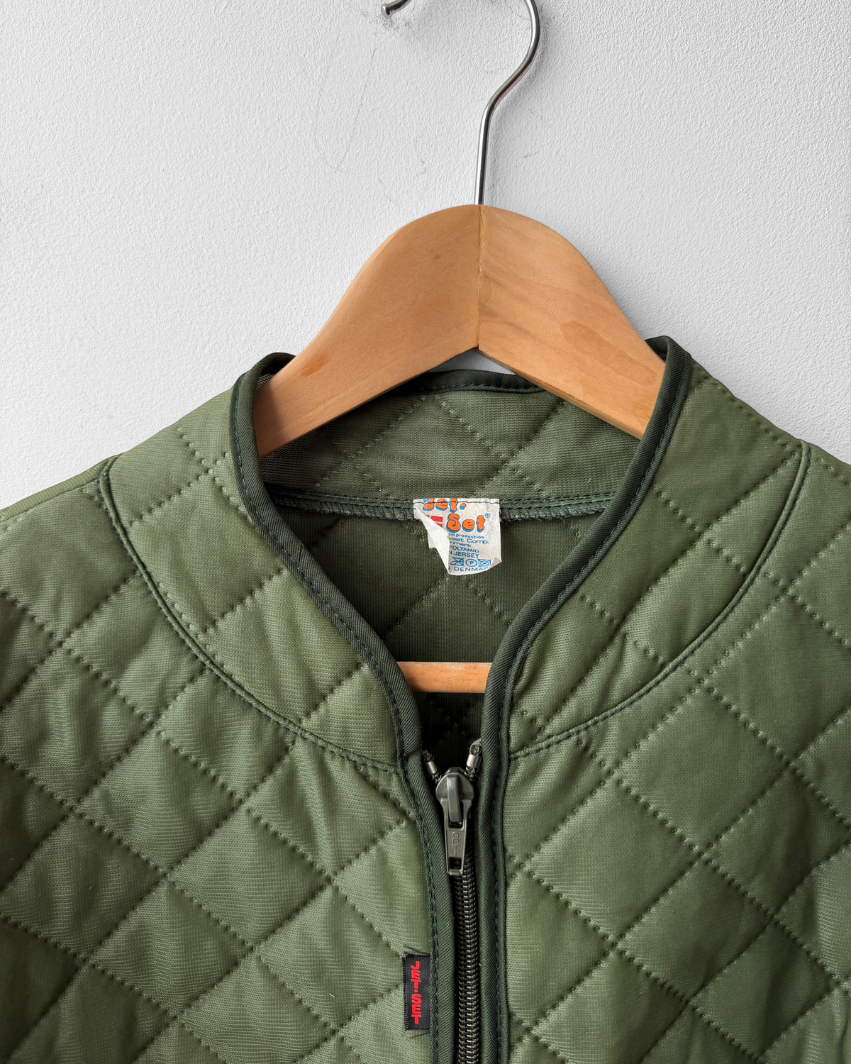 Vintage Workwear Quilted Jacket Liner Green
