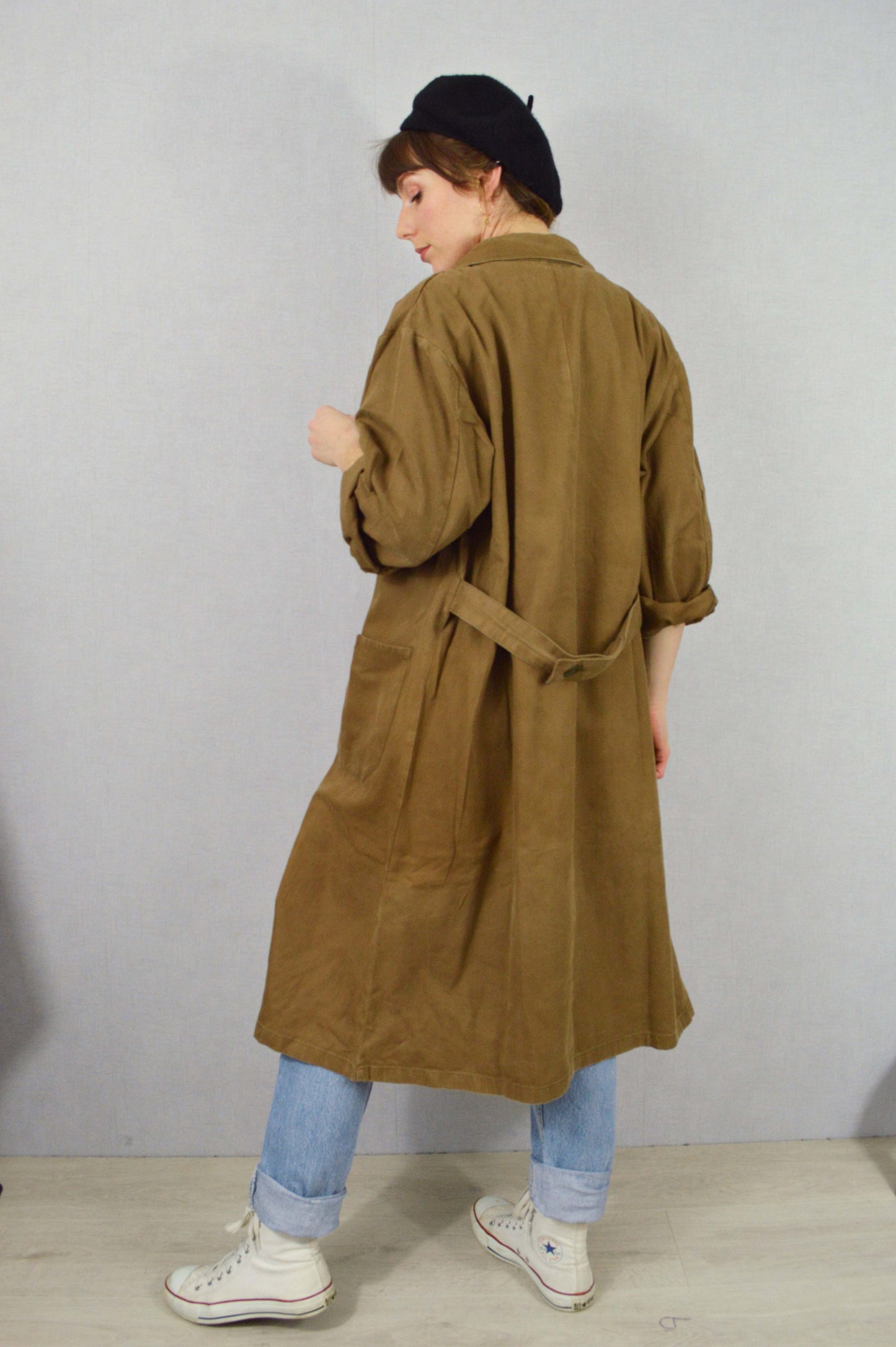 Vintage Duster Work Jacket Olive Brown