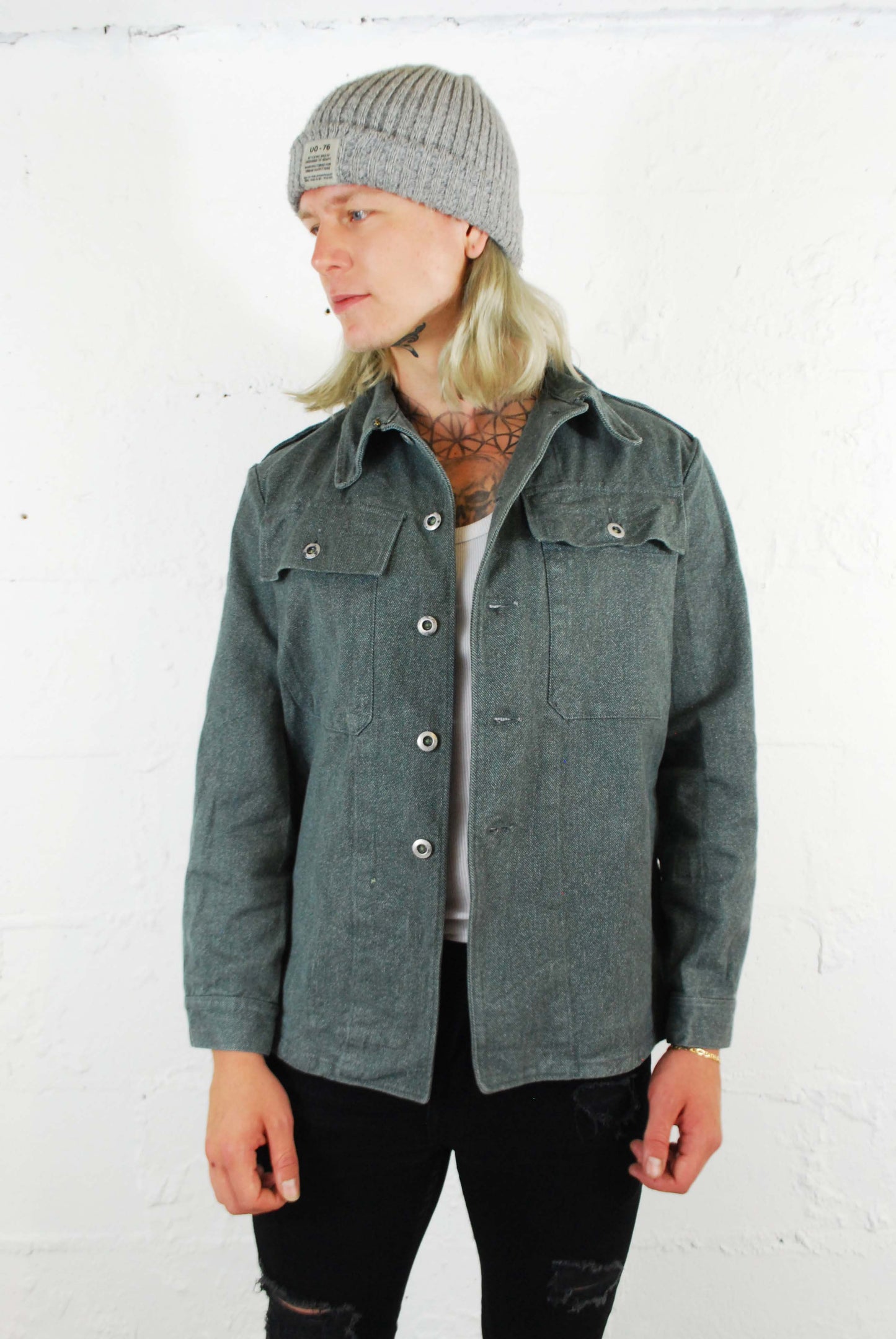 Vintage Salt & Pepper Thick Denim Jacket