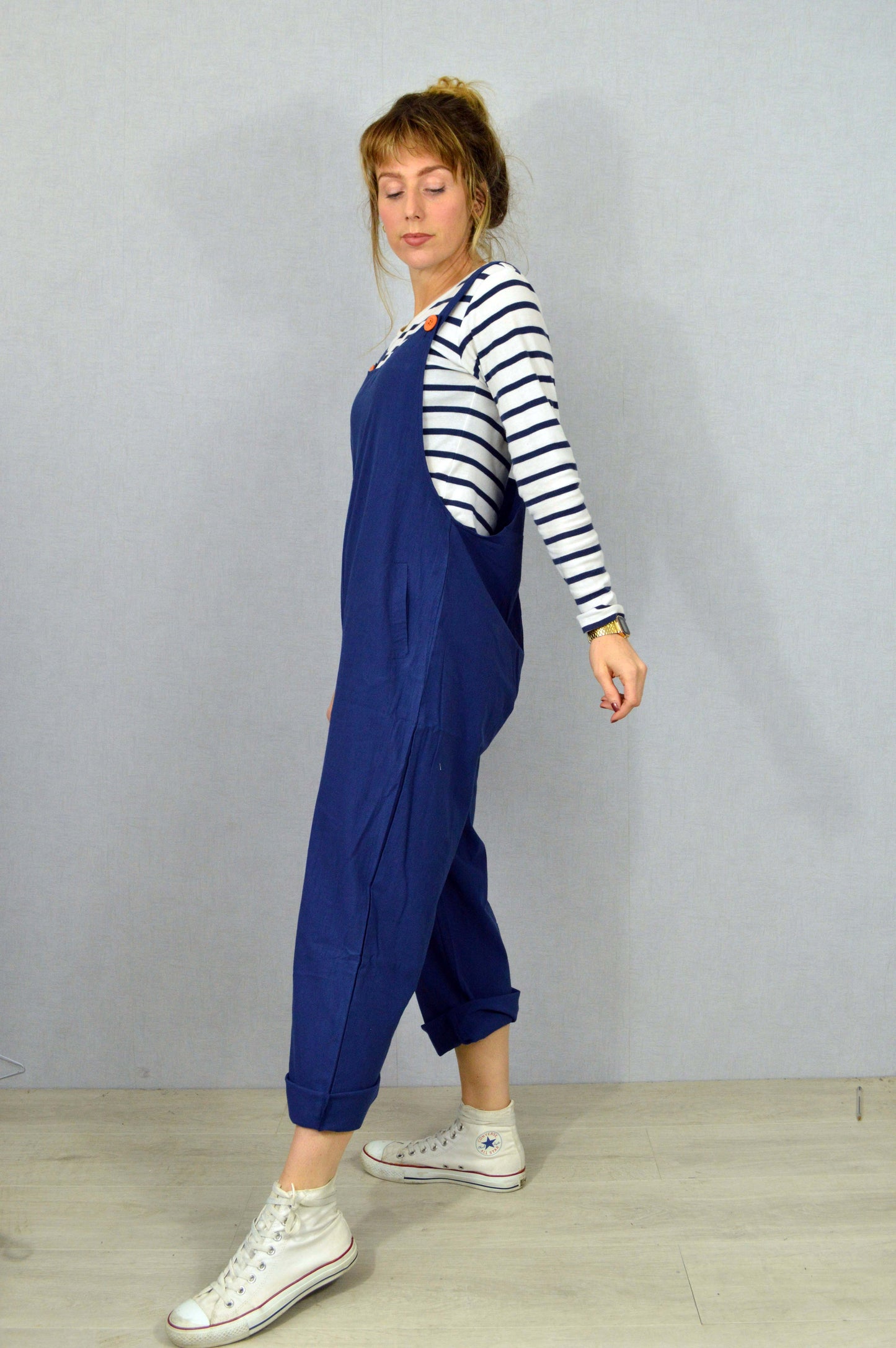 Lightweight Navy Cotton Dungarees Deadstock