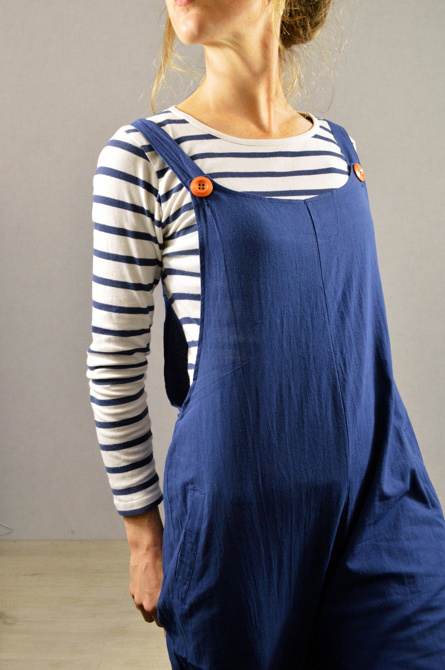 Lightweight Navy Cotton Dungarees Deadstock