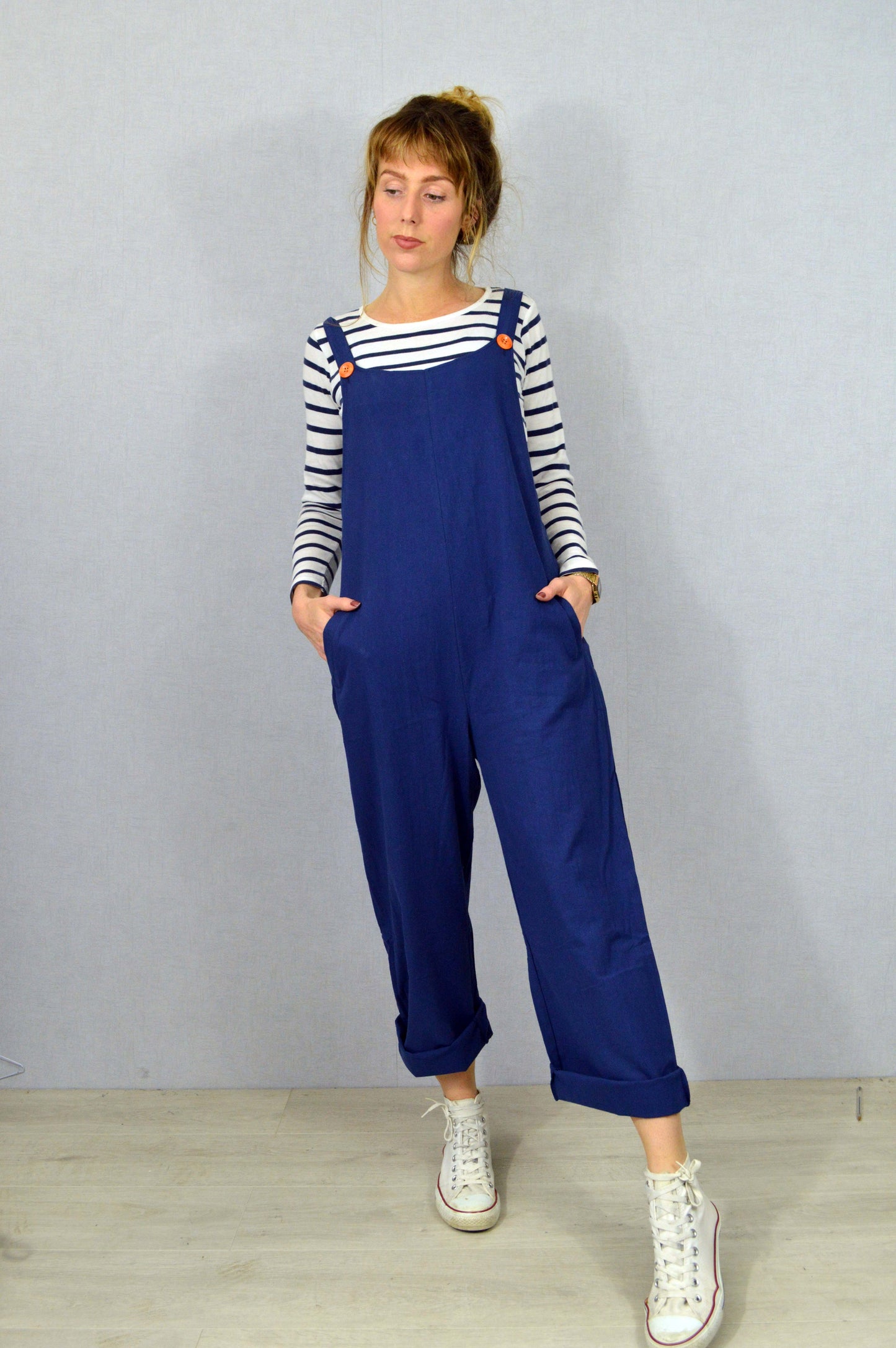 Lightweight Navy Cotton Dungarees Deadstock