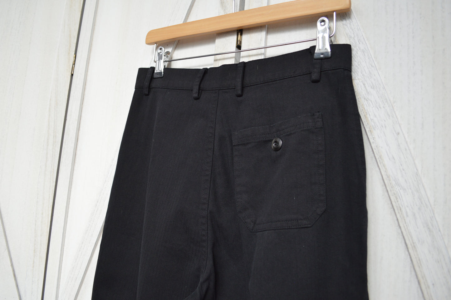 Herringbone French Work Pants Black