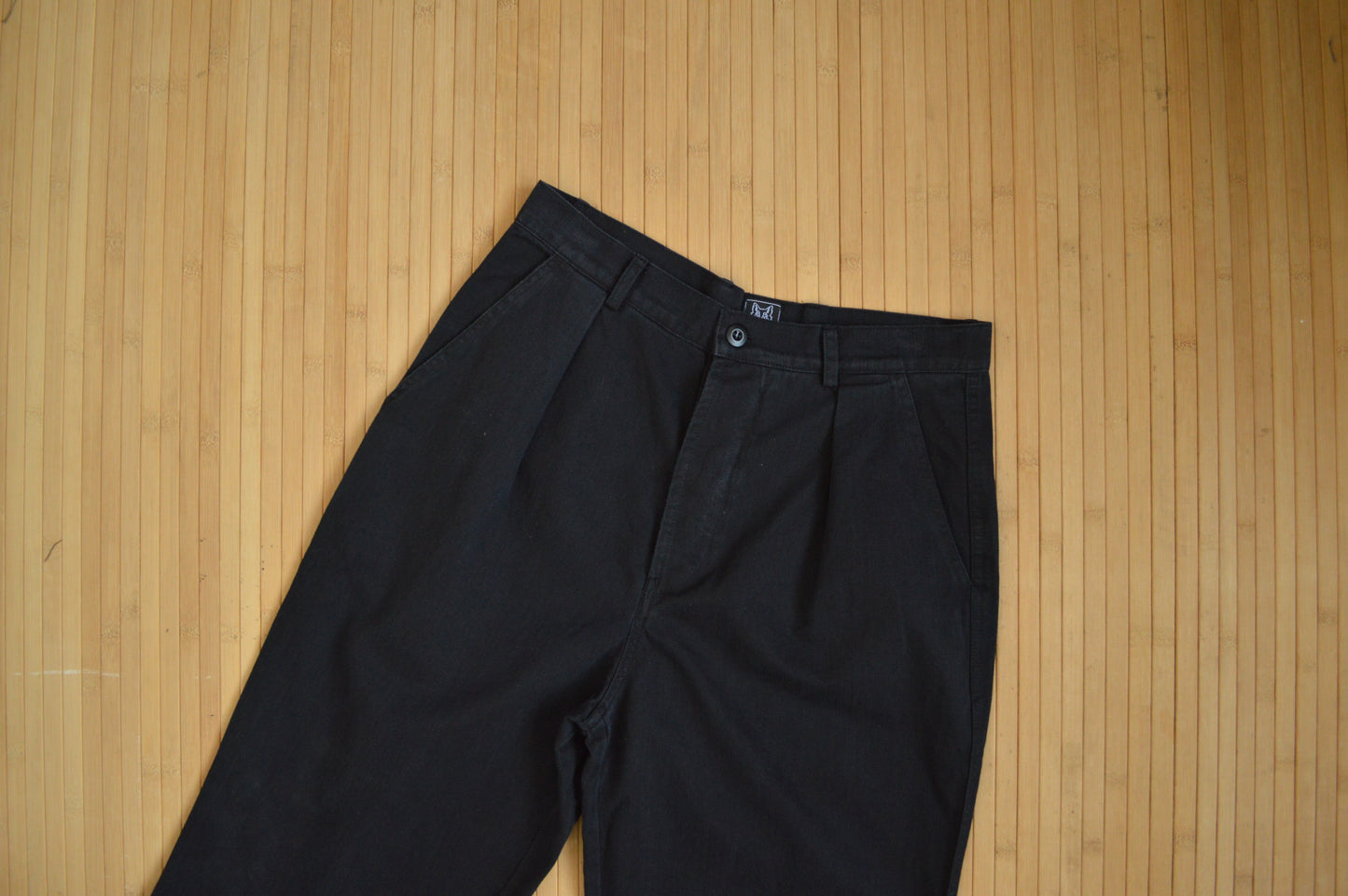 Herringbone French Work Pants Black