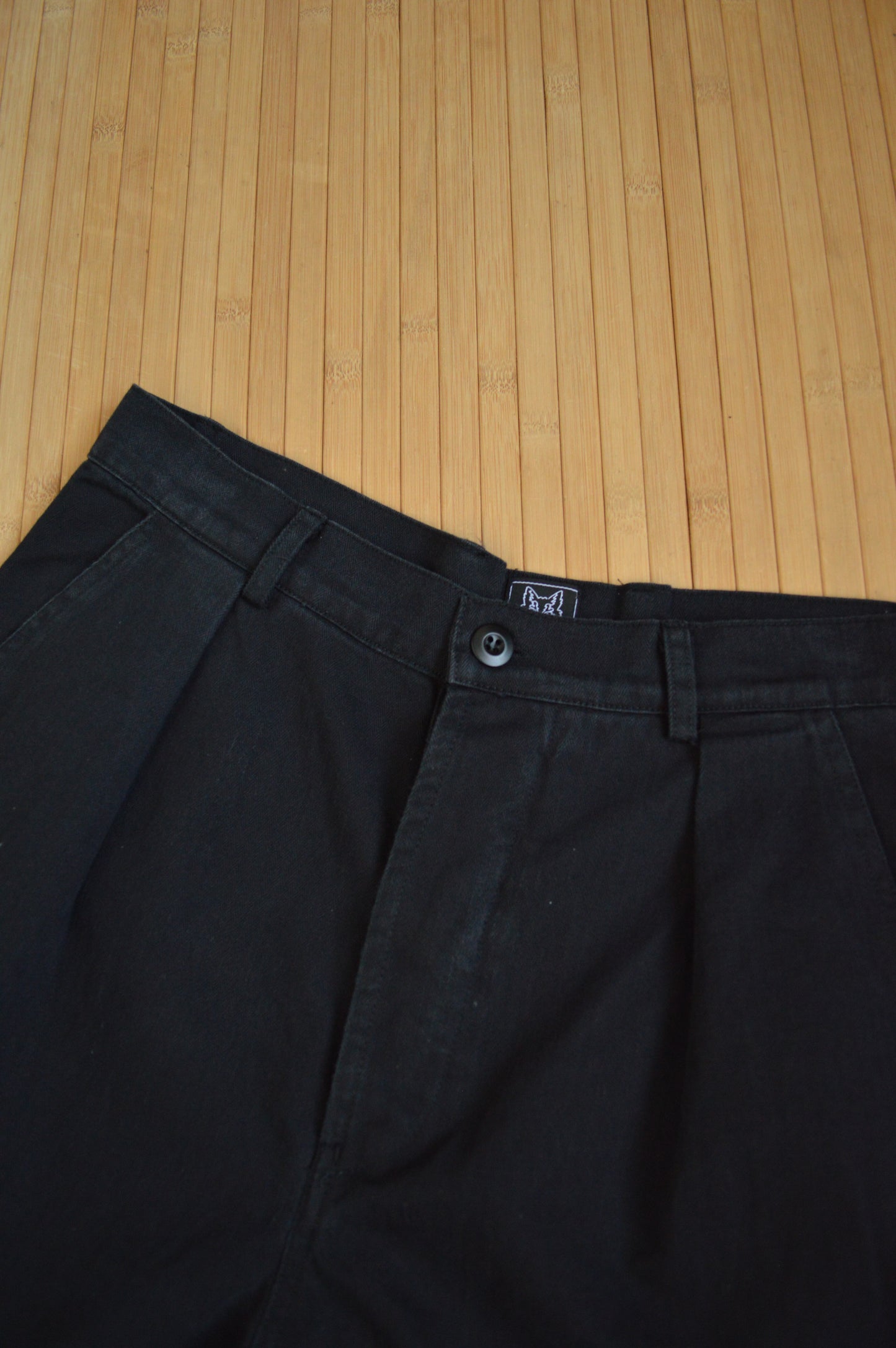 Herringbone French Work Pants Black