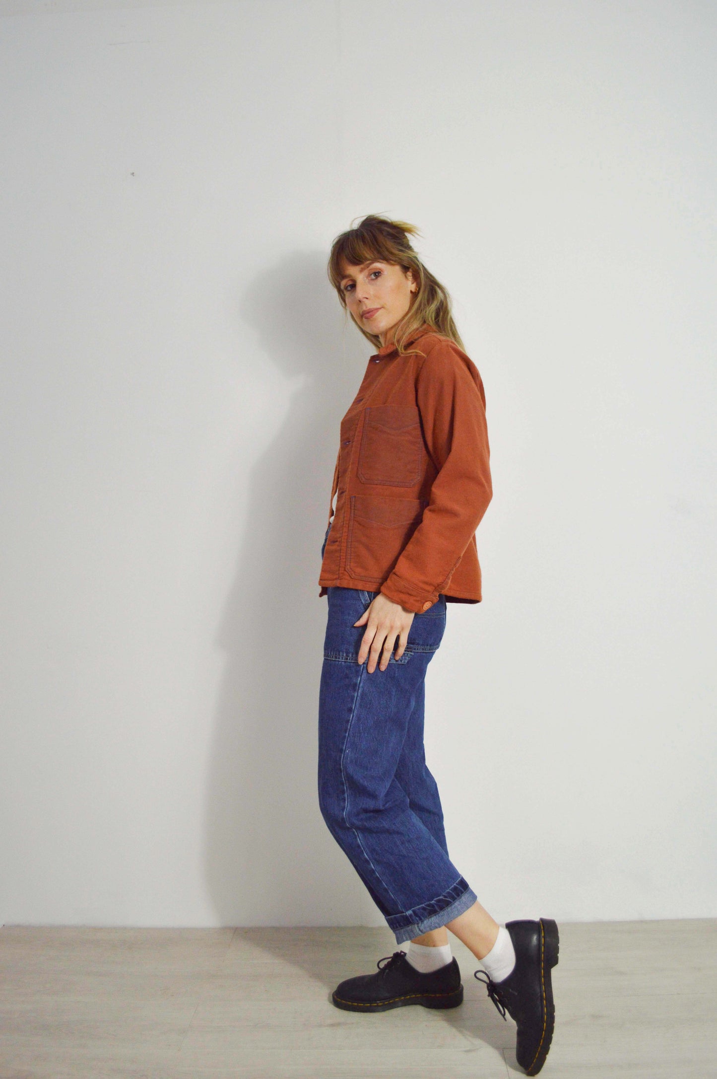 Moleskin Cotton Jacket Burnt Orange - XS