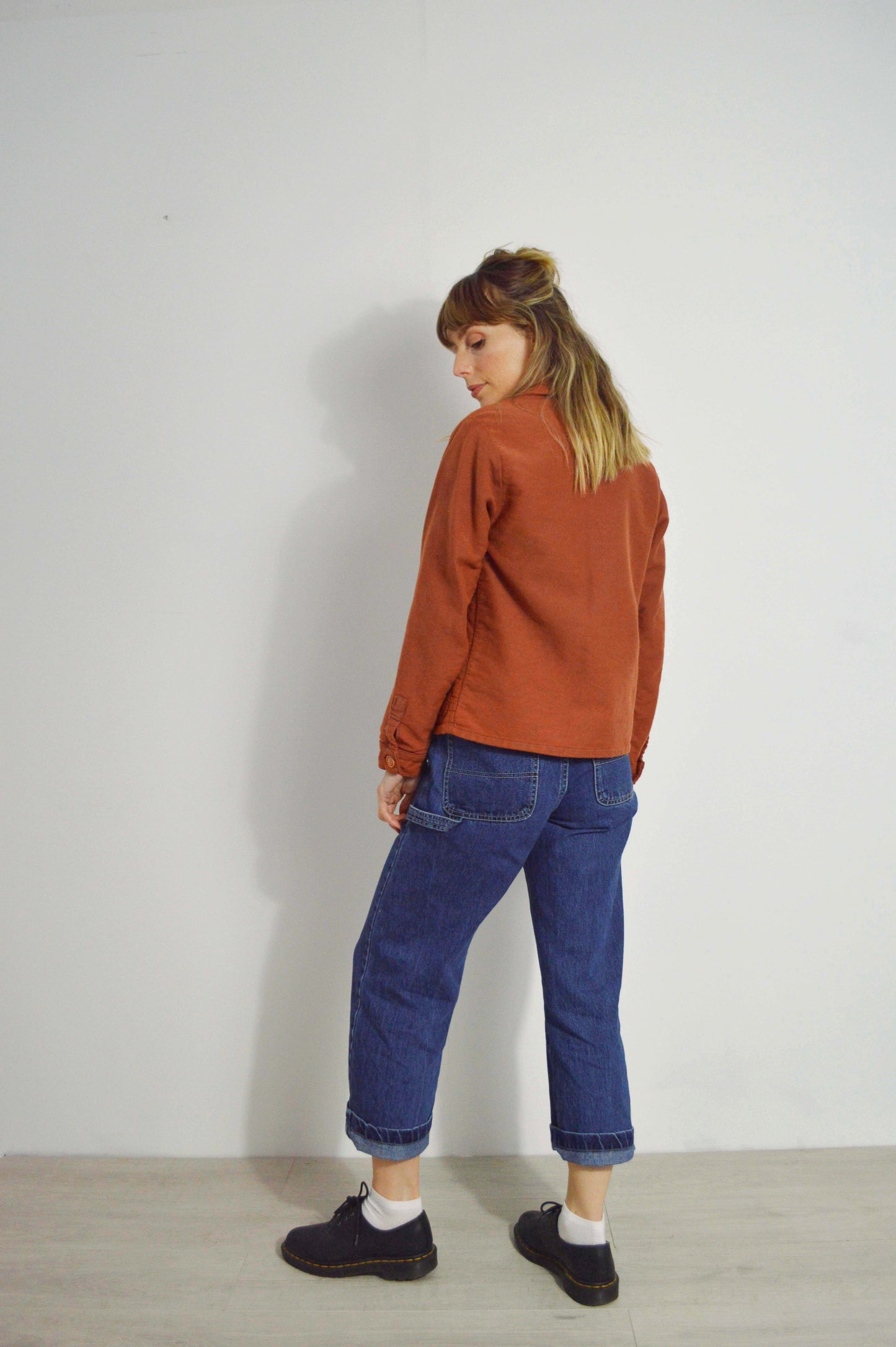 Moleskin Cotton Jacket Burnt Orange - XS