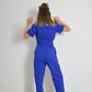 Unisex Blue French Coveralls Short Sleeve Workwear Jumpsuit