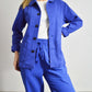 French Workwear 2 Piece Trouser Suit Bugatti Blue Cotton