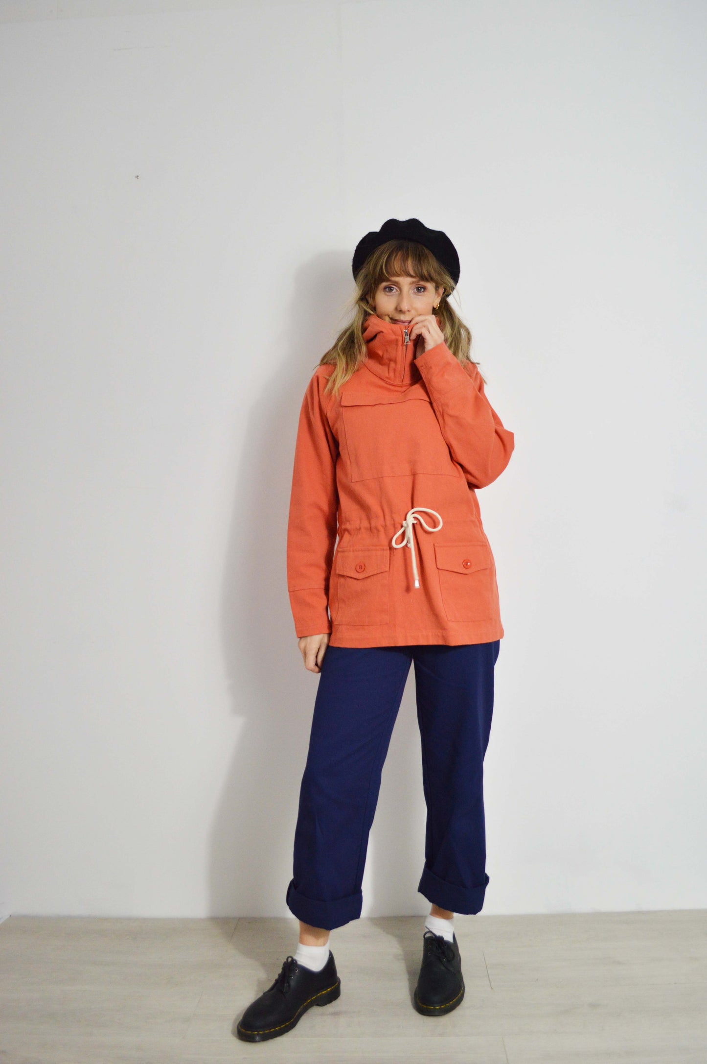 Rescue Orange Cadet Smock 1960er-Jahre-Stil OG Baumwoll-Canvas