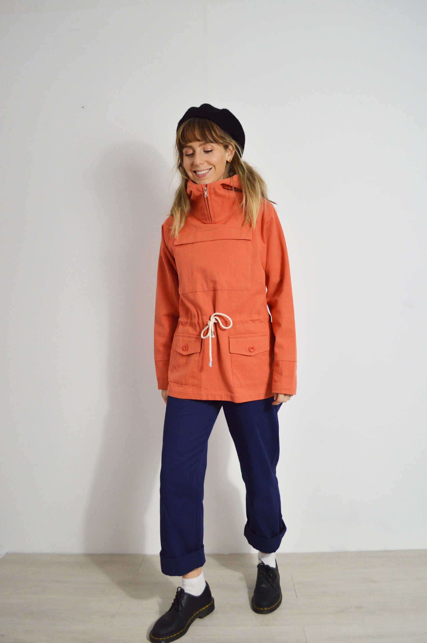 Rescue Orange Cadet Smock 1960er-Jahre-Stil OG Baumwoll-Canvas