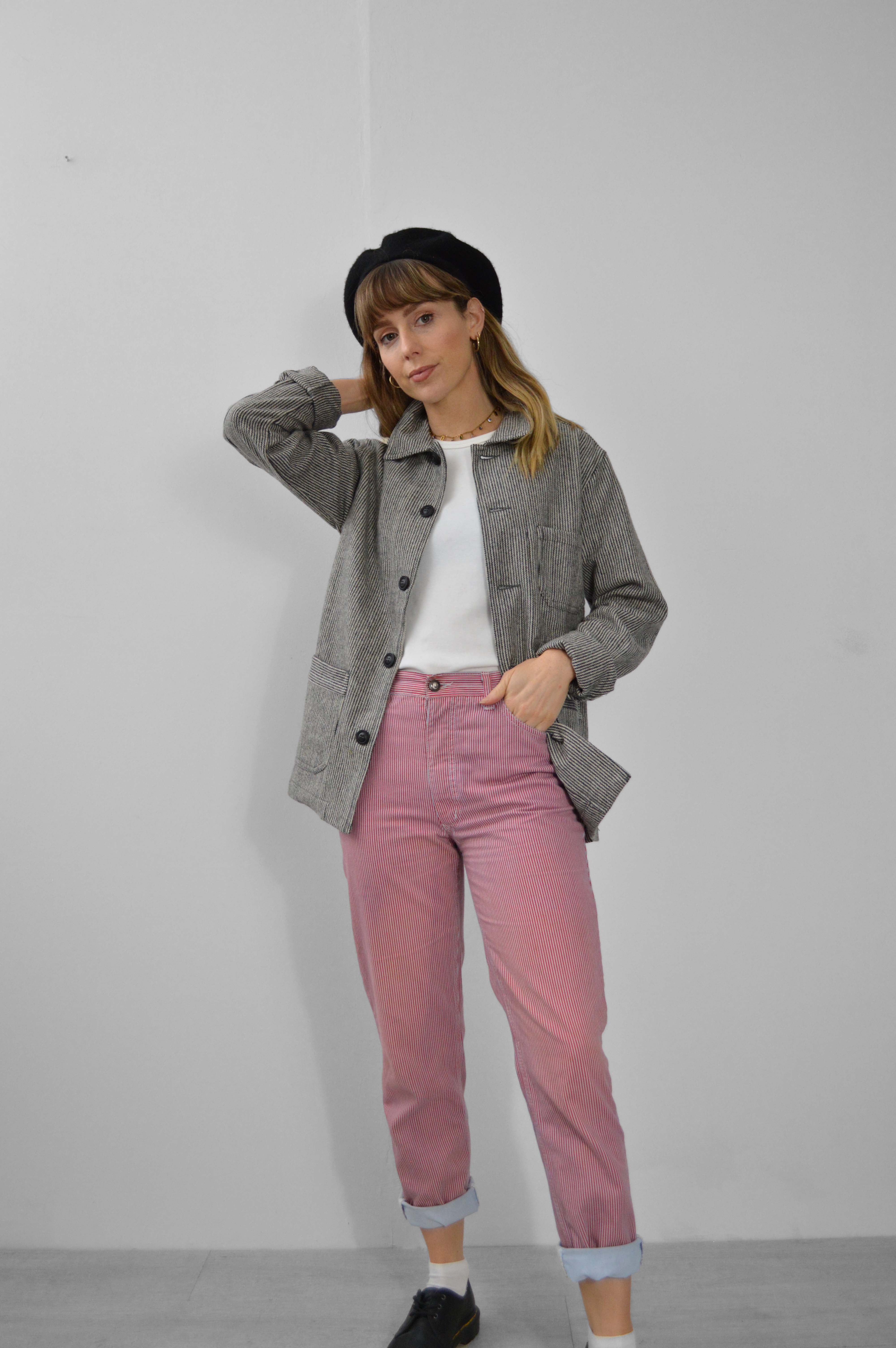 60s Wool Stripe Black & White Prison Jacket – Wolf Clothing