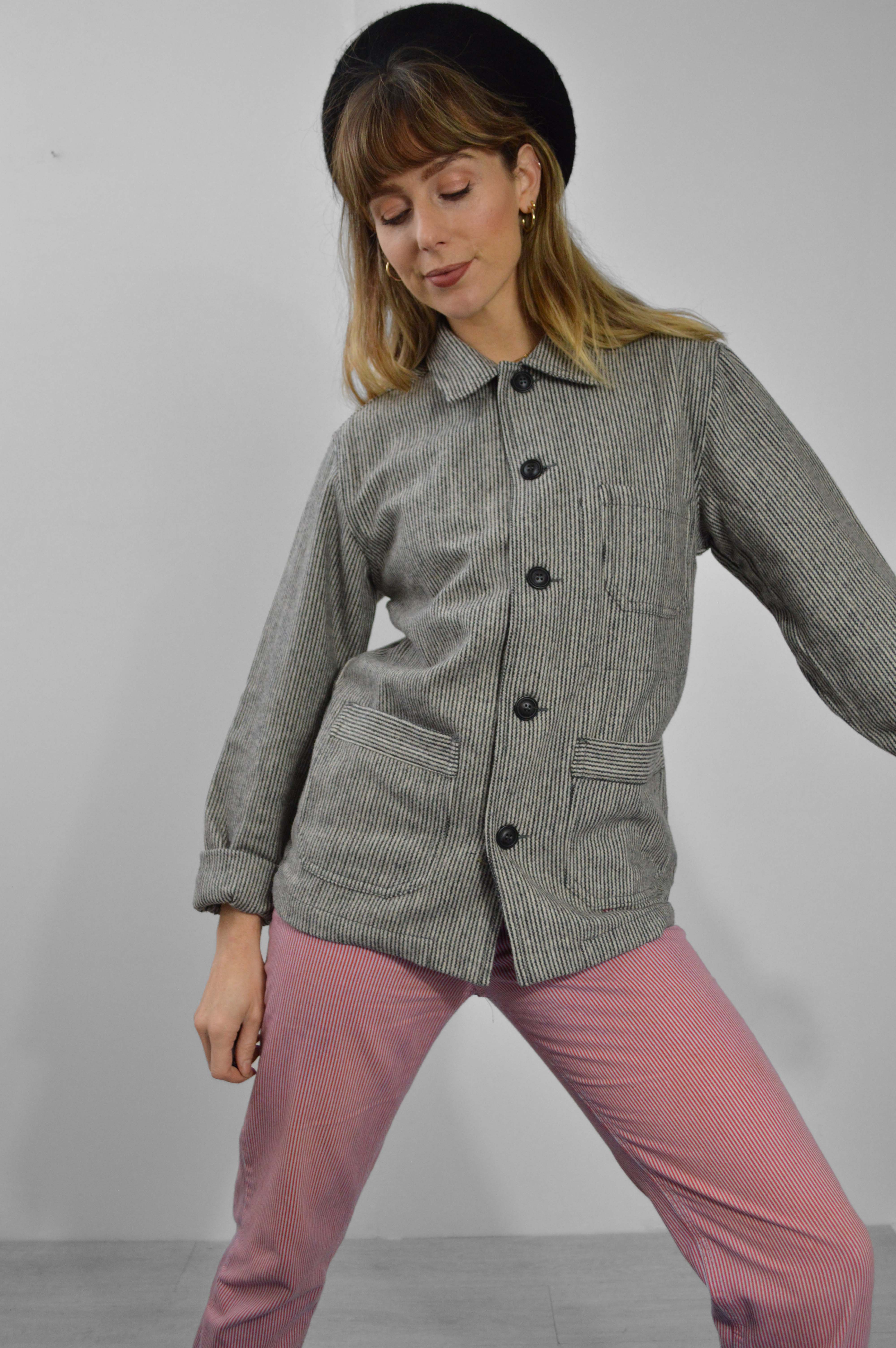 60s Wool Stripe Black & White Prison Jacket – Wolf Clothing