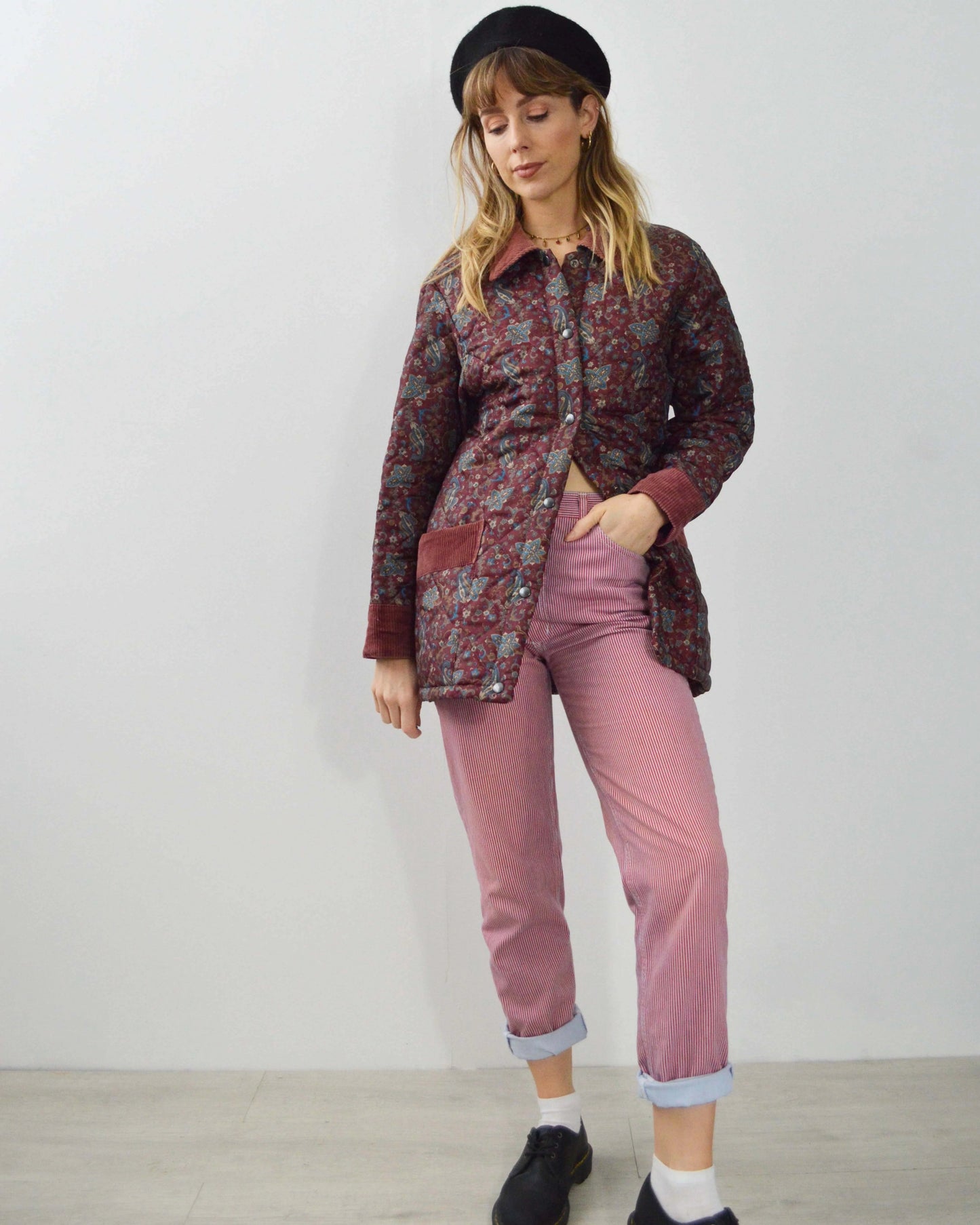 Women's Vintage 1980s Quilted Jacket Paisley - Medium