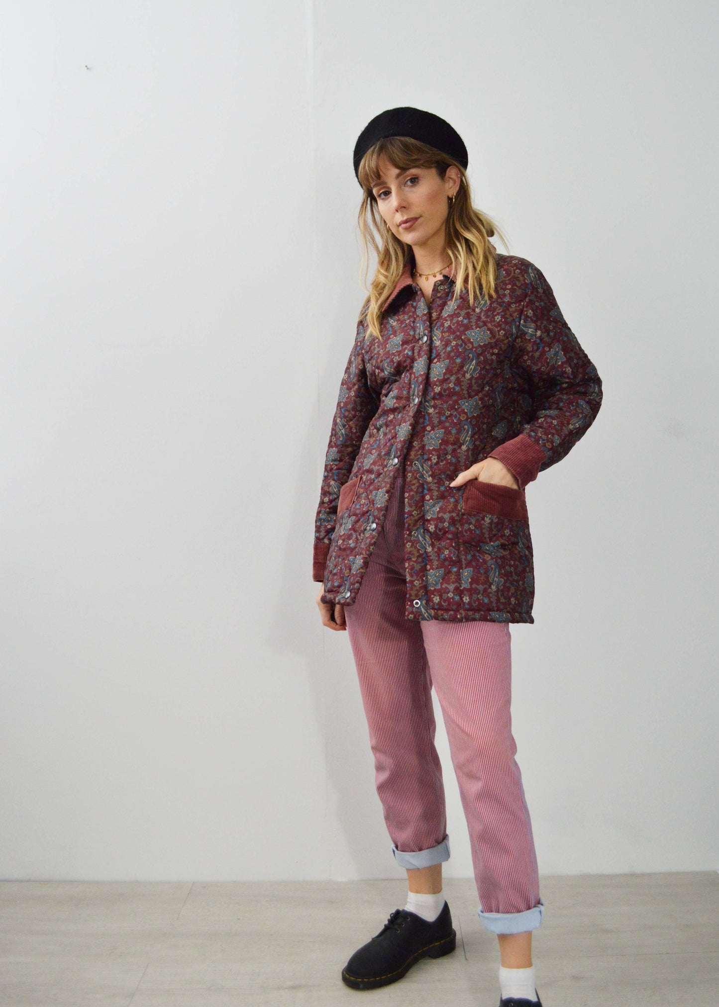 Women's Vintage 1980s Quilted Jacket Paisley - Medium