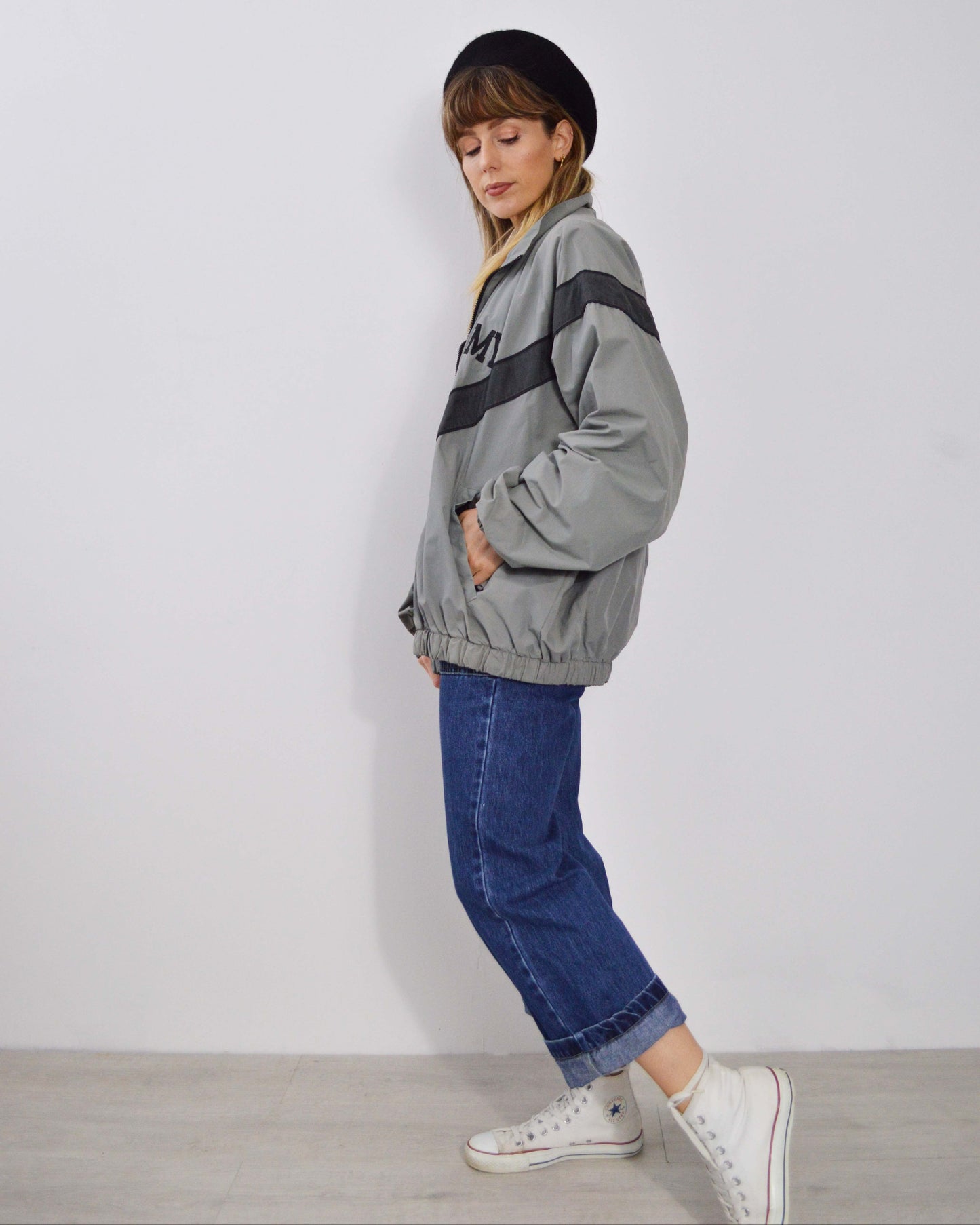 Vintage US Army Zip Bomber Jacket Grey