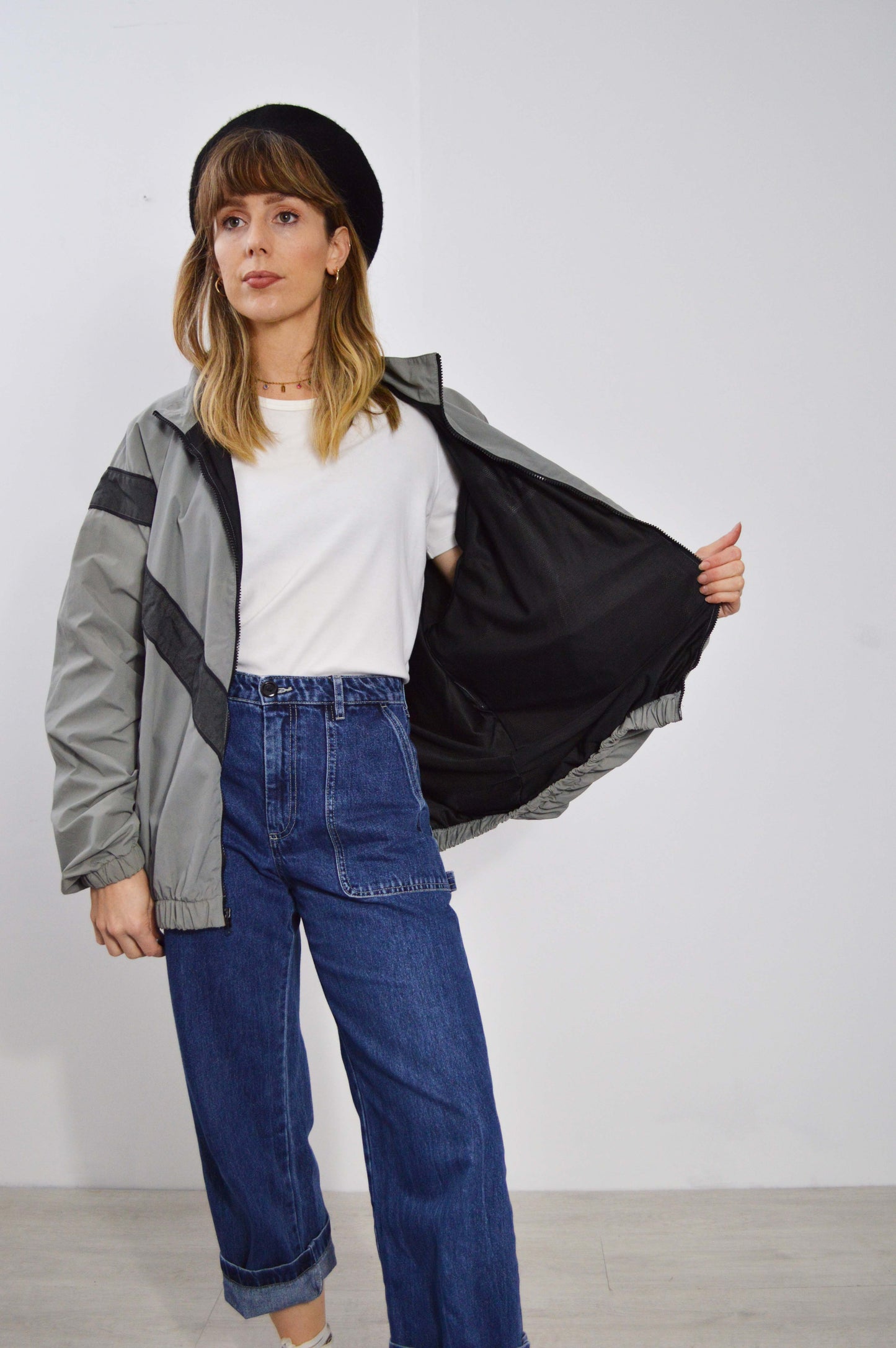 Vintage US Army Zip Bomber Jacket Grey