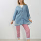Vintage Embroidered Denim Kimono Jacket Cotton Blue