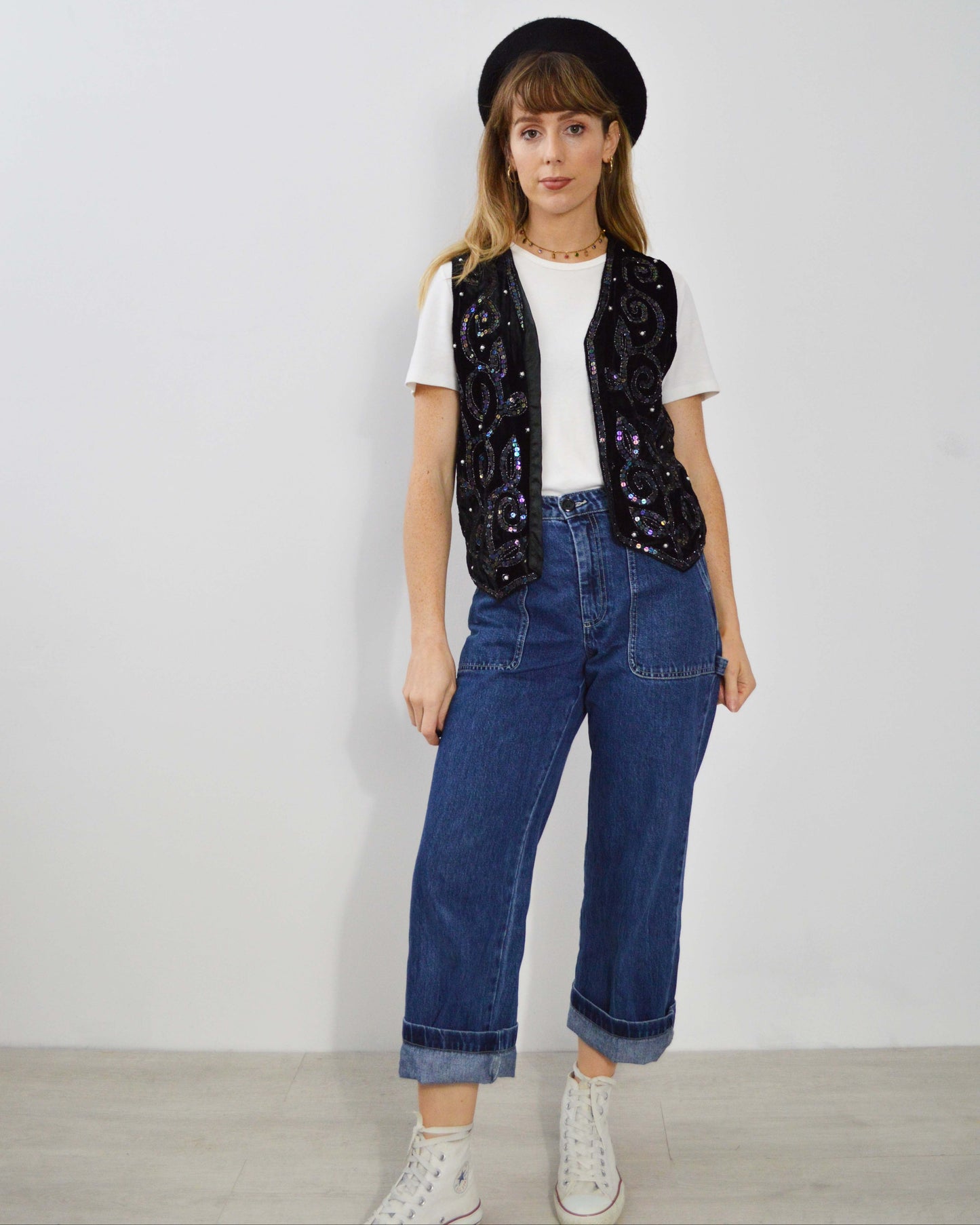 Vintage Festive 90s Sequin Waistcoat