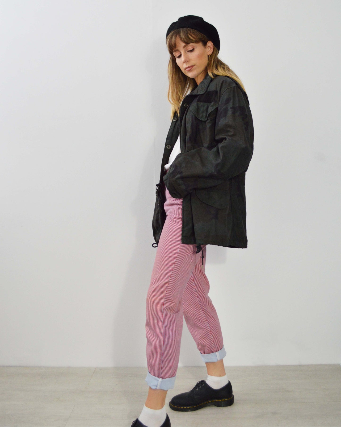 Vintage M65 Black Camo Jacket - Small