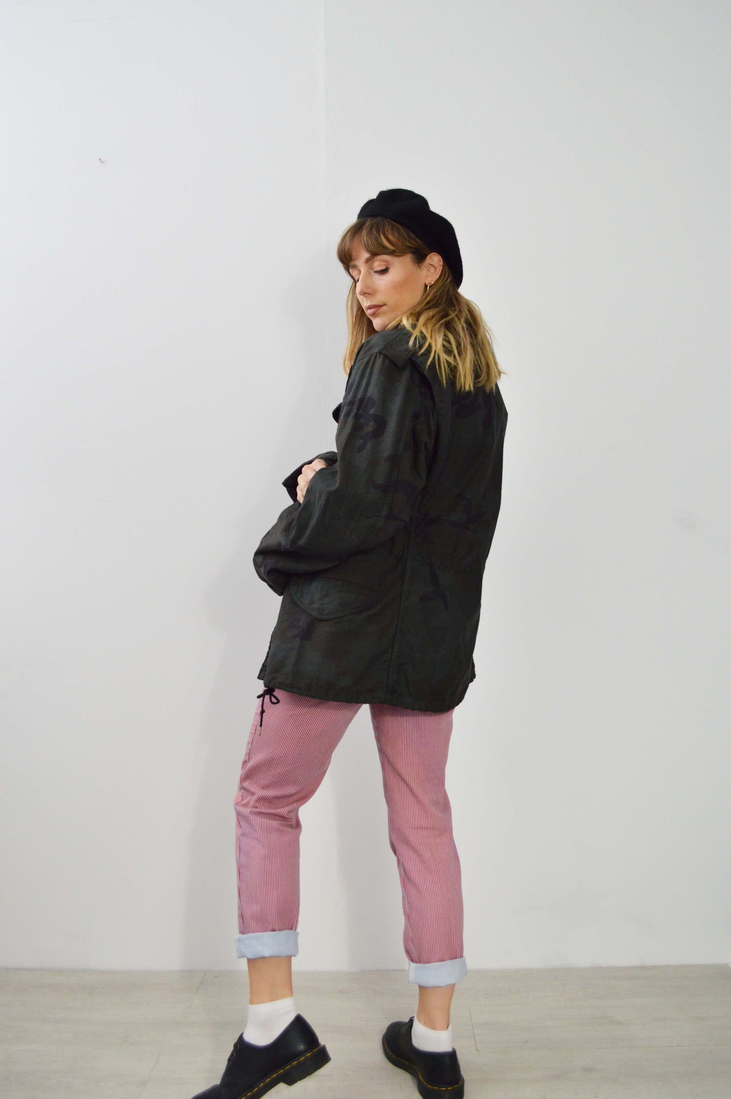 Vintage M65 Black Camo Jacket - Small