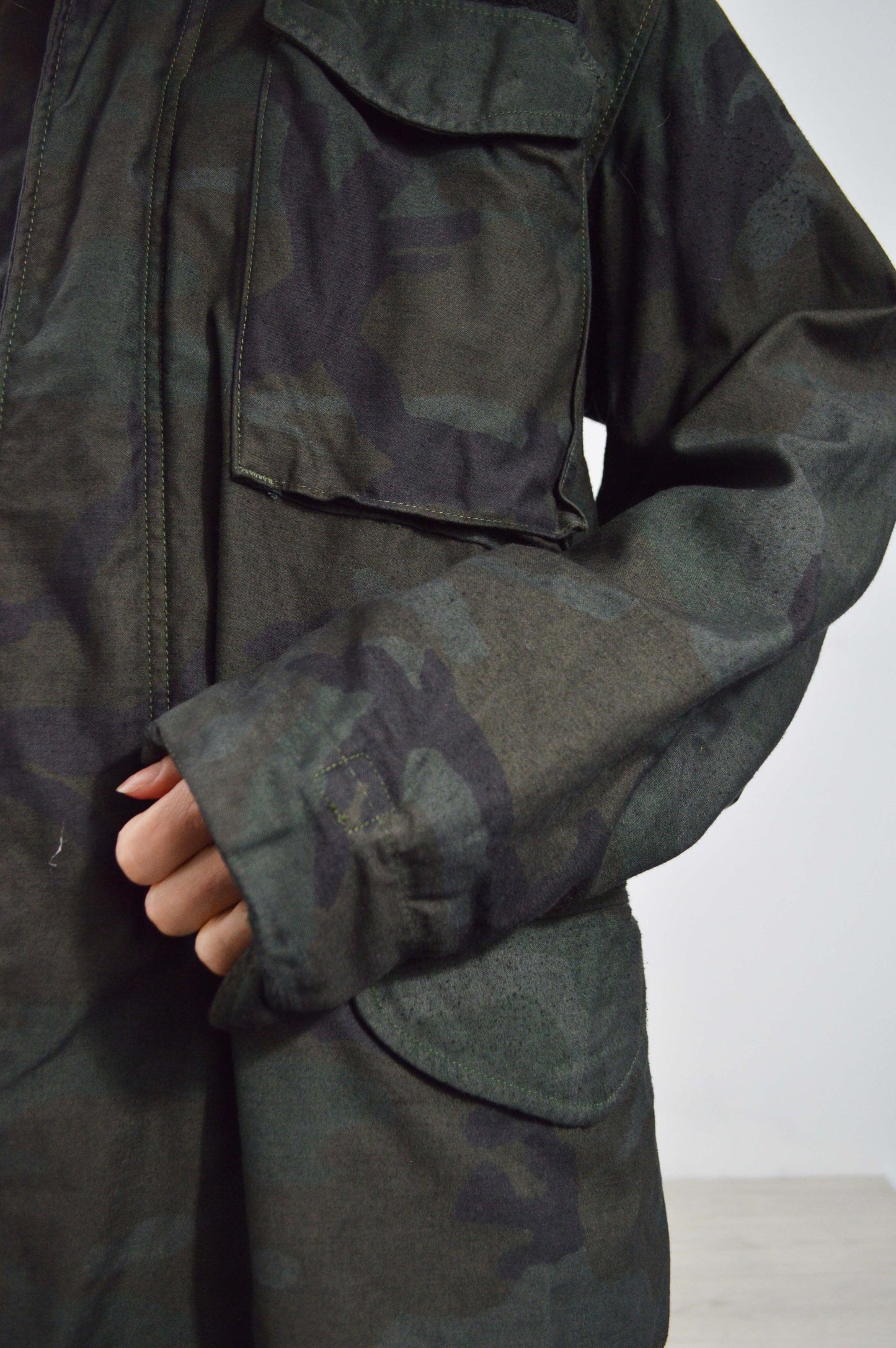Vintage M65 Black Camo Jacket - Small