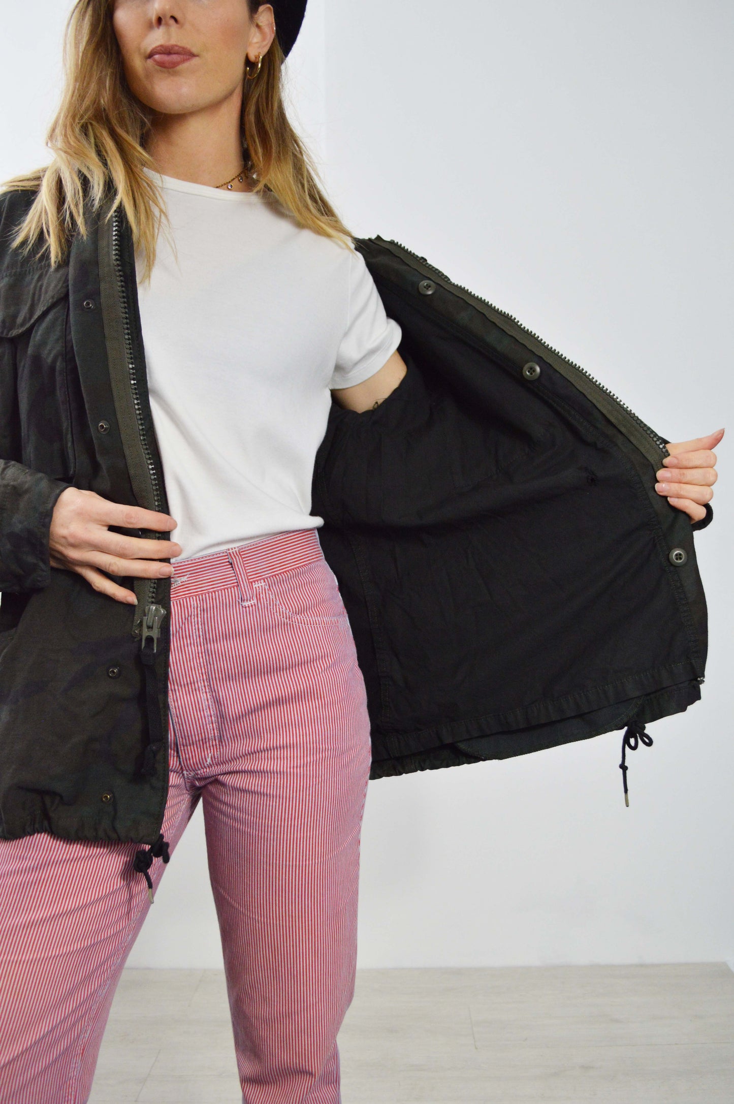 Vintage M65 Black Camo Jacket - Small